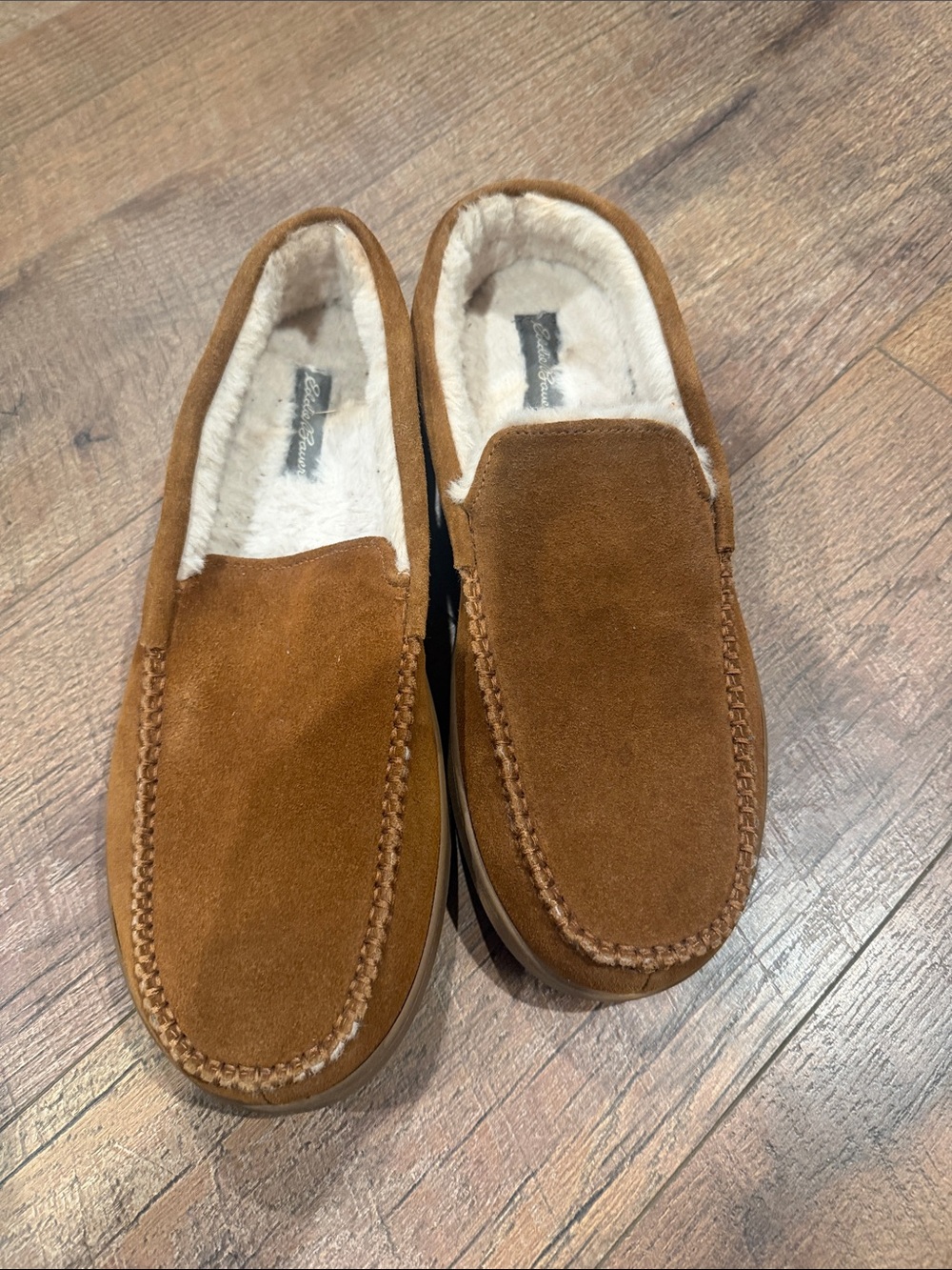 Eddie Bauer Men's Suede Slip-On Loafers - Chestnut Brown